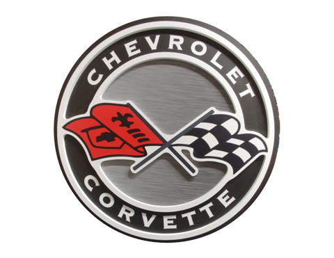3D CHEVROLET CORVETTE WALL SIGN - STRIPED BACKGROUND