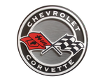 3D CHEVROLET CORVETTE WALL SIGN - STRIPED BACKGROUND