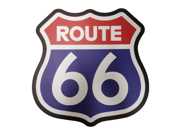 LARGE ROUTE 66 WALL SIGN – Okoboji Classic Cars