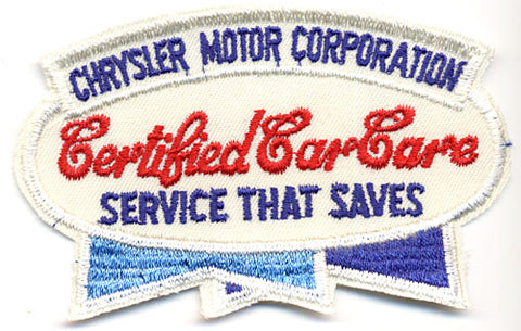 CHRYSLER CERTIFIED CAR CARE PATCH (II2)