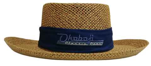 STRAW PANAMA HAT - ROYAL BLUE BAND